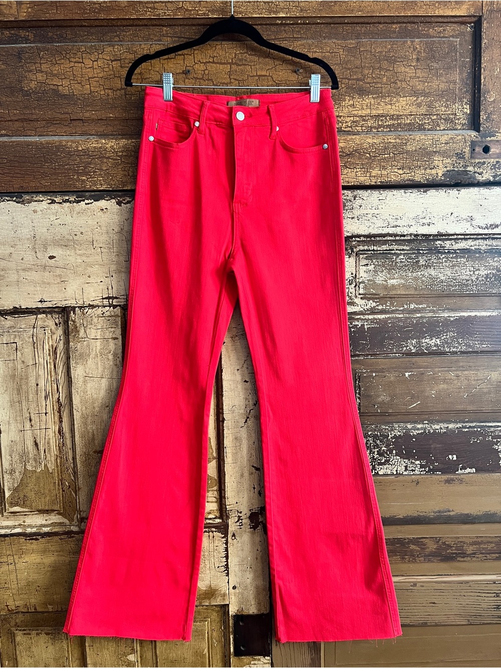 NWOT Judy Blue Red Wide Leg Jeans | High Rise Statement Denim